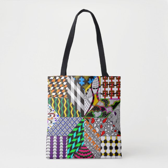 8-Point Quilting Block Tote Bag (Front)