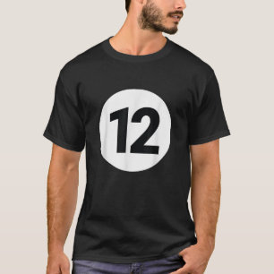 8 Pool Ball 12 Billiards Costume Halloween Group M T-Shirt
