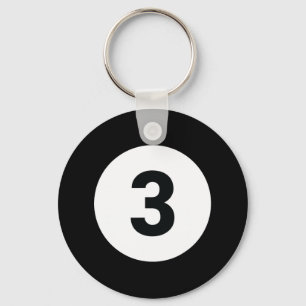 8 Pool Ball 3 Billiards Costume Halloween Group Ma Keychain
