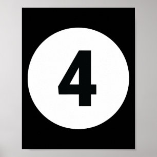 8 Pool Ball 4 Billiards Costume Halloween Group Ma Poster