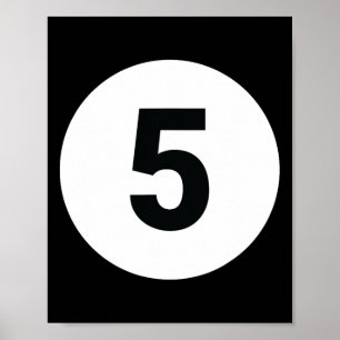 8 Pool Ball 5 Billiards Costume Halloween Group Ma Poster