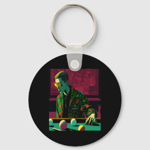 8-pool Billiard Fans Retro Pop Art Style Billiards Keychain