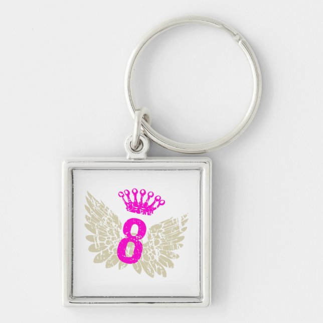 #8 Raspberry Wings Keychain (Front)