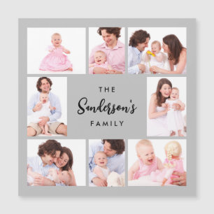 8 Sections Family Photo in Gray Frame