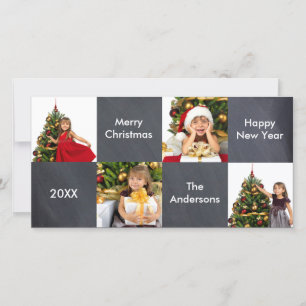 8 Squares Chalkboard - Christmas Photo Card