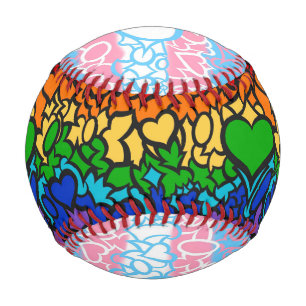 8-Sripe Rainbow and Trans Pride Squiggle Baseball