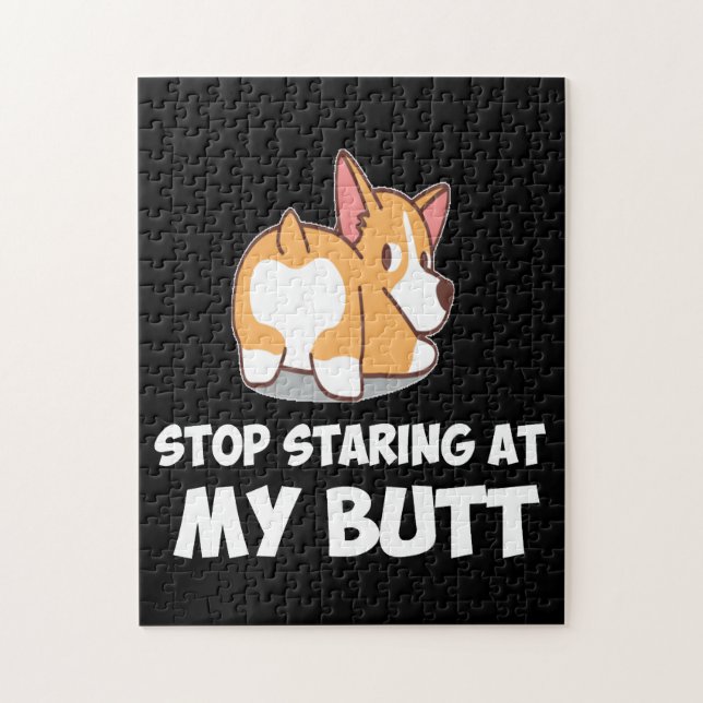 8 Stop Starting At My Butt Jigsaw Puzzle (Vertical)