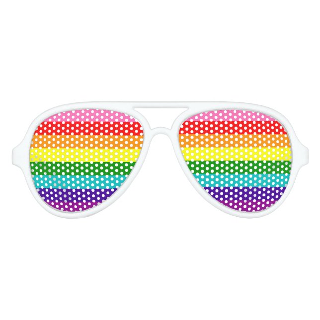 8-Stripe Pride Flag Aviator Sunglasses (Front)
