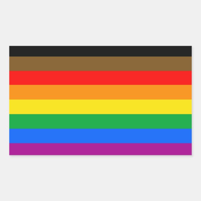 8-Striped LGBT Pride Flag Sticker (Front)