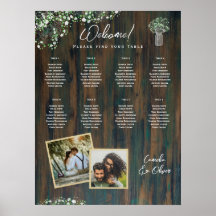 8 Table Rustic Wood Gypsophila PHOTO SEATING