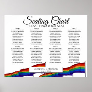 8 Table Wedding Seating Chart Gay Rainbow Flags