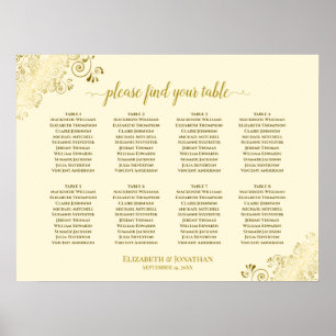 8 Tableau Mariage Plafonds en or sur crème