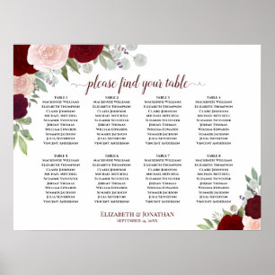 8 Tableau Tableau Bourgogne, Roses rouges et roses