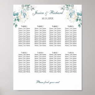 8 Tableaux Poster de la carte d'assise