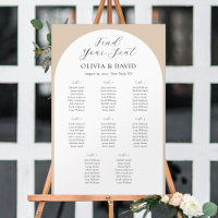 8 Tables Beige Arch Find Your Seat Seating Chart