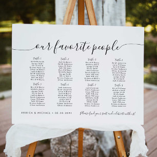 8 Tables Modern Our Favourite People Seating Chart