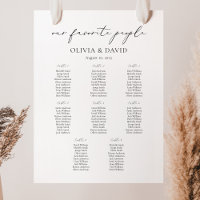 8 Tables Simple Nos personnes préférées Tableau de