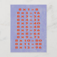 #8 Times Table Postcard Fun Kids & Teacher
