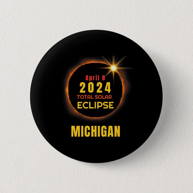 8 Total 2024 Solar Eclipse 2024 040824  2 Inch Round Button (Front)
