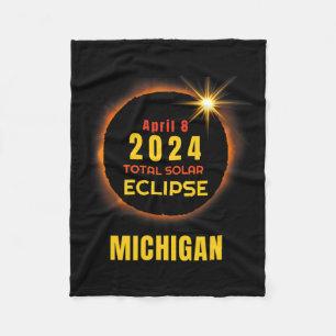 8 Total 2024 Solar Eclipse 2024 040824  Fleece Blanket