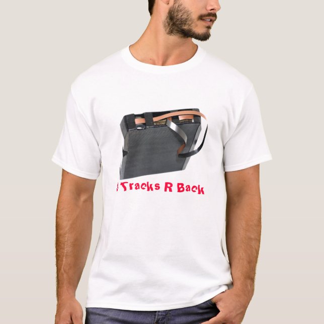 8 Tracks R Back black Cartridge T Shirt (Front)
