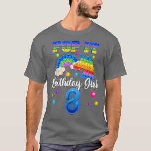 8 Unicorn Birthday  For Girls, Pop It 8th Birthday T-Shirt