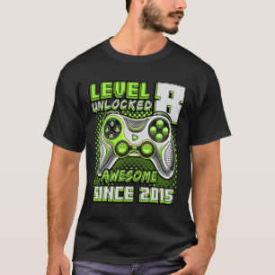 8 Unlocked Awesome 2015 Video Game 8th Birthday Bo T-Shirt
