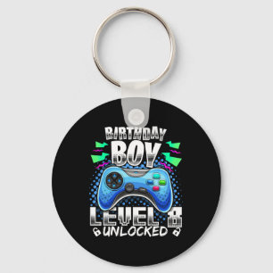 8 Unlocked Video Game 8th Birthday Gamer Gift Boys Keychain