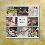 8 Wedding Photos Collage Elegant Script Faux Canvas Print<br><div class="desc">Personalize with your eight favourite wedding photos,  name and special date to create a unique photo collage,  memory and gift. Designed by Thisisnotme©</div>