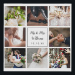 8 Wedding Photos Collage Elegant Script Faux Canvas Print<br><div class="desc">Personalize with your eight favourite wedding photos,  name and special date to create a unique photo collage,  memory and gift. Designed by Thisisnotme©</div>