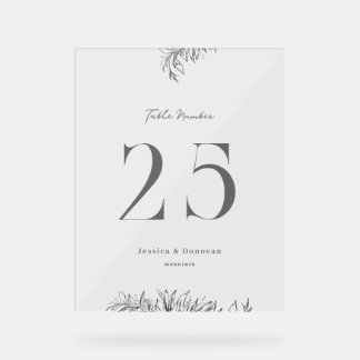 8 x 10 Botanical Wedding Table Number