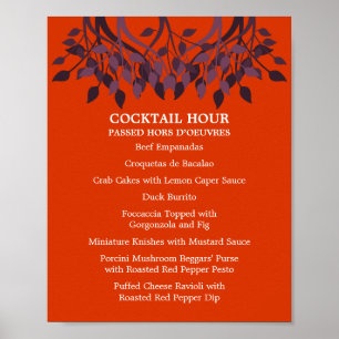 8 x 10 Cocktail Table Menu for Framing Poster