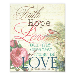 8" x 10" Faith Hope Love Print
