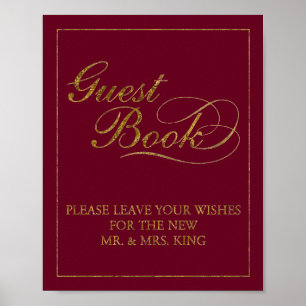 8" x 10" Gold Foil Guest Book Wedding Sign