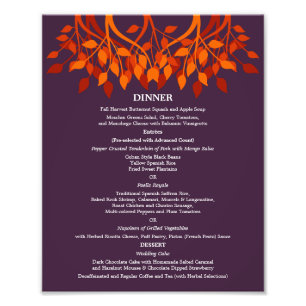 8 x 10 Table Dinner Menu for Framing Photo Print