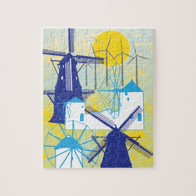 8 x 10 Windmills Puzzle pour les aveugles de coule (Vertical)