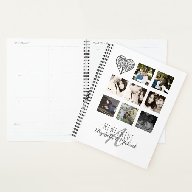 8 x PHOTO COLLAGE Newlywed Personalized WEDDING (Devant avec enveloppe)