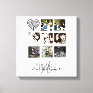 8 x PHOTO COLLAGE Newlyweds Personalized WEDDING Canvas Print