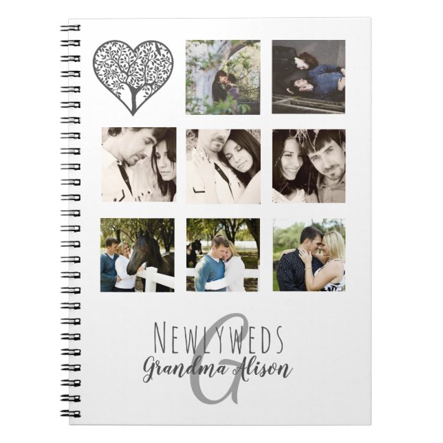 8 x PHOTO COLLAGE Newlyweds Personalized WEDDING Notebook (Front)