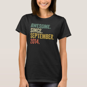 8 Year Old 8th Bday Boy Awesome Since September 2 T-Shirt