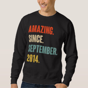 8 Year Old 8th Birthday Amazing Since September 2 Sweatshirt