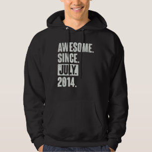 8 Year Old 8th Birthday   Awesome Since July 2014 Hoodie