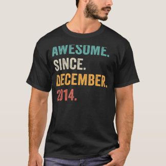 8 Year Old  8th Birthday Boy Awesome Since Decembe T-Shirt