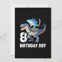 8 year old, 8th Birthday Boy Shark Dinosaur Prirat