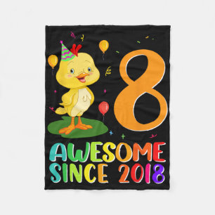 8 Year Old Birthday Chicken Lover Awesome Since Fleece Blanket