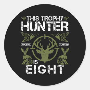 8 Year Old Birthday Hunting Duck Deer Hunter 8th B Classic Round Sticker