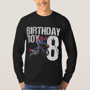 8 Year Old Dirt Bike Birthday Party Motocross MX 8 T-Shirt