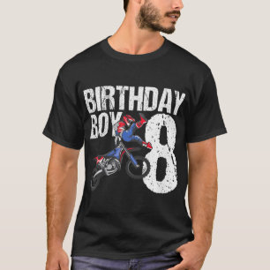 8 Year Old Dirt Bike Birthday Party Motocross MX 8 T-Shirt