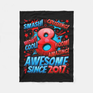 8 Year Old Gifts For Boys 8th Birthday Boy 8 Year Fleece Blanket