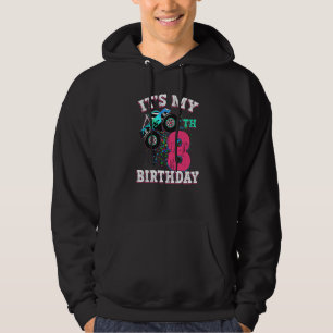 8 Year Old Girl 8th Birthday Monster Truck Boy Cru Hoodie